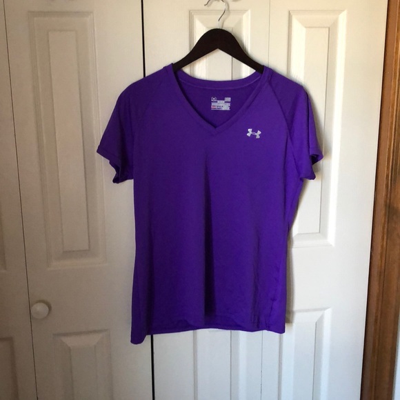Under Armour Tops - Under Armour Semi-Fitted Purple Polyester Shirt